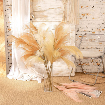 Lifelike Pampas Grass Simulation Flowers for Home Decor - Perfect for Weddings & Special Occasions (Model MW09927)