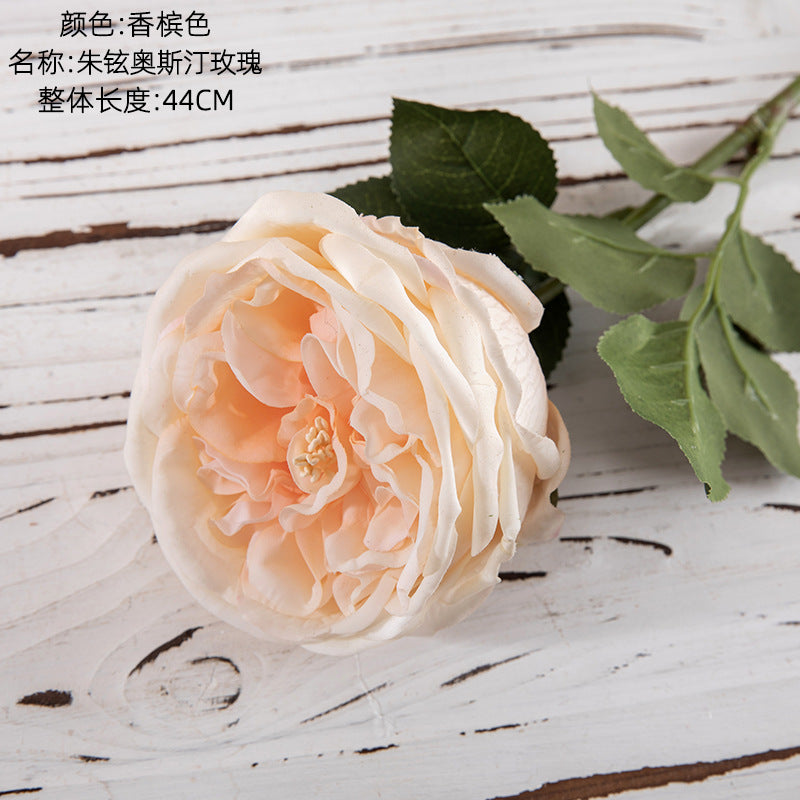 Austin Realistic Touch Moisturizing Faux Rose Flower - Lifelike Green Plant for Wedding Decorations, Events, and Home Décor - Model MW59902