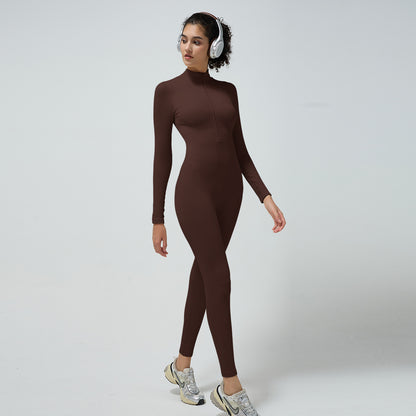 Fall Winter High Strength Ribbed Yoga Jumpsuit for Women No Padding Slimming Fit for Intense Training Sessions