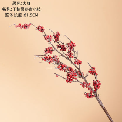 Elegant Wedding-Inspired Faux Winterberry Mini Branches - Perfect for Home Decor - Stylish Ins Aesthetic - MW82109