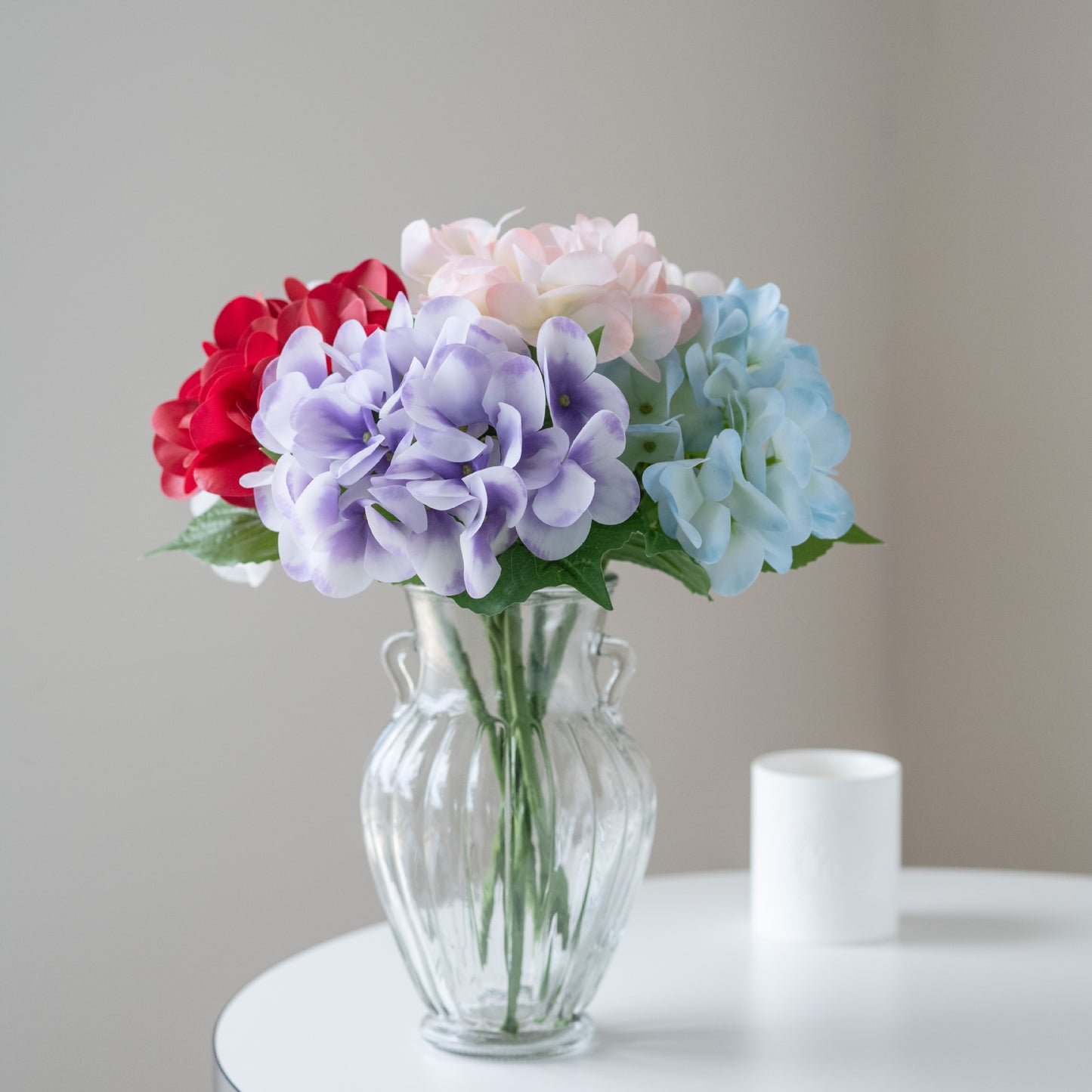 Single Stem 3D Printed Hydrangea Faux Flower – Elegant Home Decor for Living Room or Dining Table, Beautiful Preservation Flower Arrangement