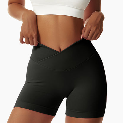 High Waisted Peach Lift Yoga Shorts Seamless Stretchy and for Running and Fitness Style 4596