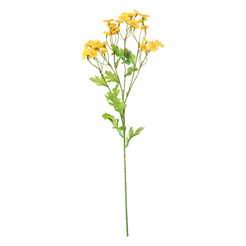 Single Stem 6-Branch Spring Chamomile - Silk Fabric Plastic Faux Daisy Flowers for Wedding, Home Décor, and Handheld Bouquets