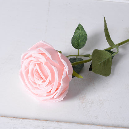 Realistic Faux Royal Rose – Stunning Single Artificial Silk Flower for Valentine's Day, Weddings, and Home Decor – Perfect Accent Piece for Living Room and Special Occasions