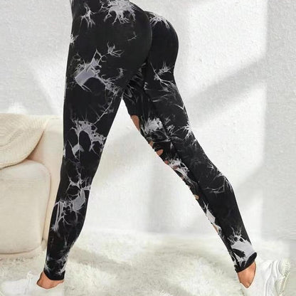 Seamless Tie Dye High Waisted Lifting Leggings for Women Breathable Quick Dry and Workout Pants for Gym and Fitness Training