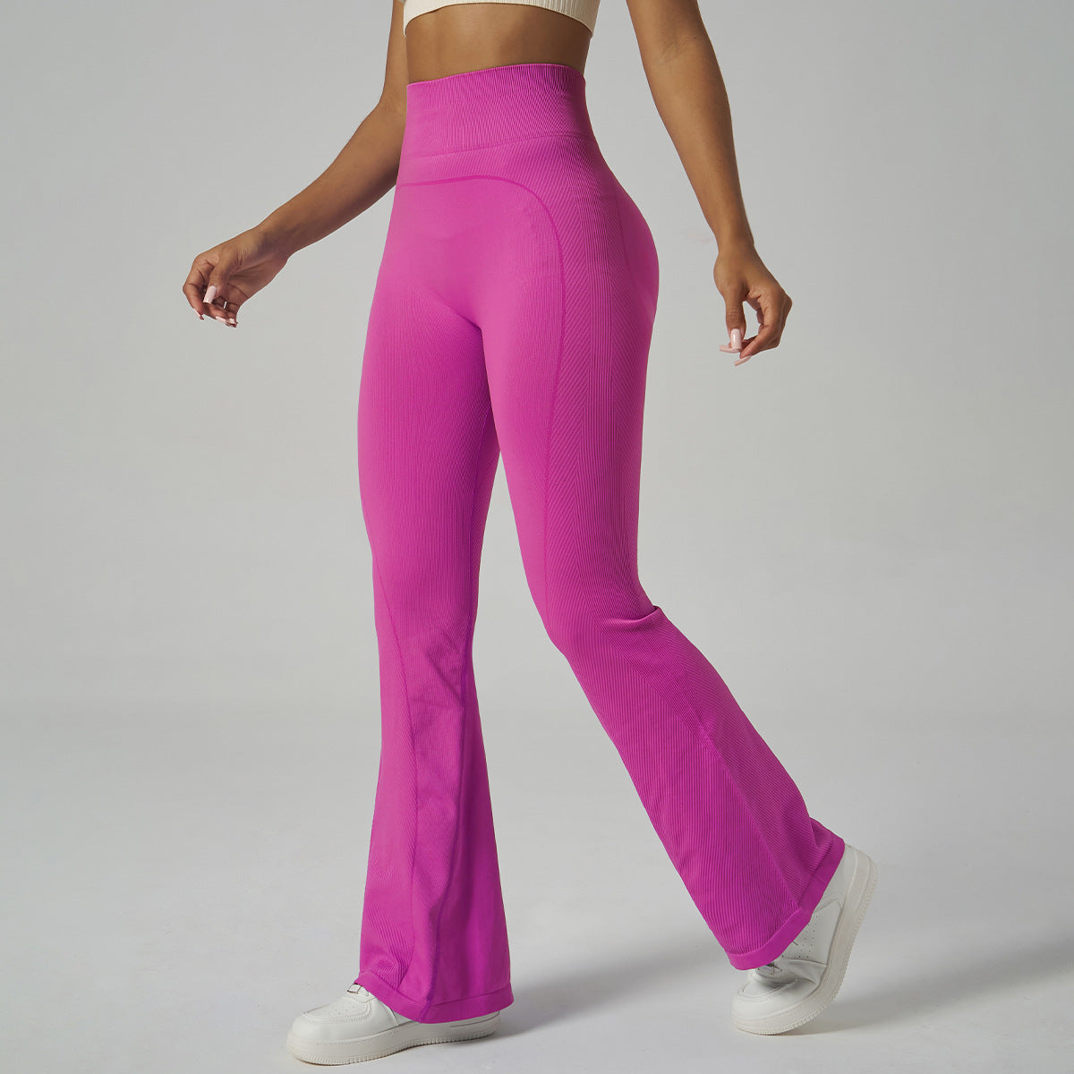 Fashionable Solid Color Wide Leg Yoga Pants Flared Leggings for Activewear and Comfort