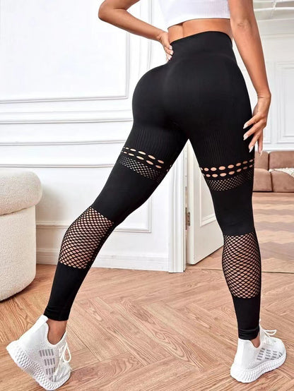 High Waist Seamless Butt Lifting Hollow Peach Butt Yoga Leggings Comfortable and Fitness Tights for Performance