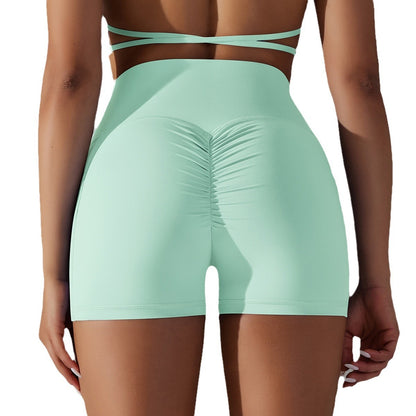 Trending High Waisted Cross Cut Yoga Shorts with Pockets Soft Skin Friendly Fabric for Comfort and Breathability for Enhancing Your Curves