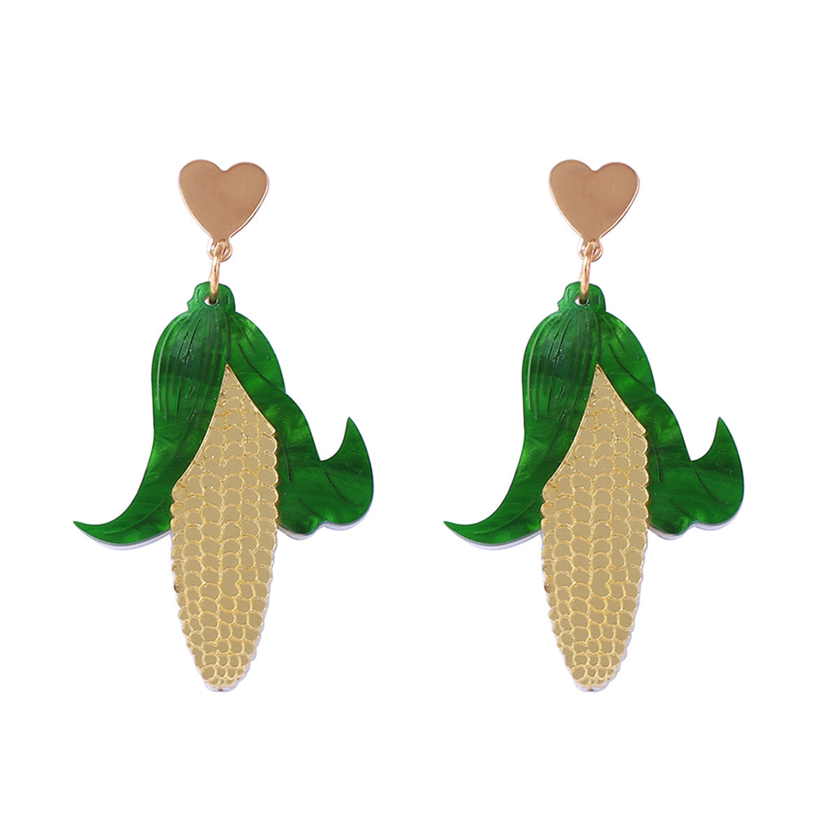 Unique Creative Acrylic Corn Pendant Earrings - Versatile Everyday Jewelry for Women | Trendy Casual Accessories
