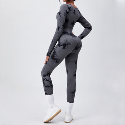 High Performance Long Sleeve Yoga Jumpsuit Quick Dry Compression Bodysuit for Comfort and Flexibility during Workouts