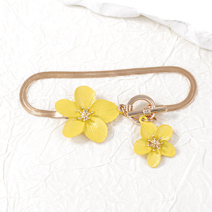 Chic Fresh Fuchsia Flower Bracelet - Unique, Sweet, and Luxurious Summer Accessory for Trendy Young Women