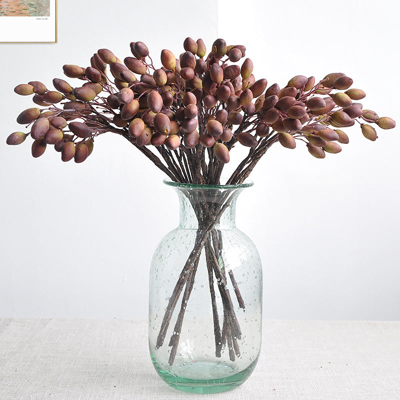 Realistic Mini Olive Branch Faux Flowers with Berries – Stylish Nordic Home Décor Accent for Your Living Room