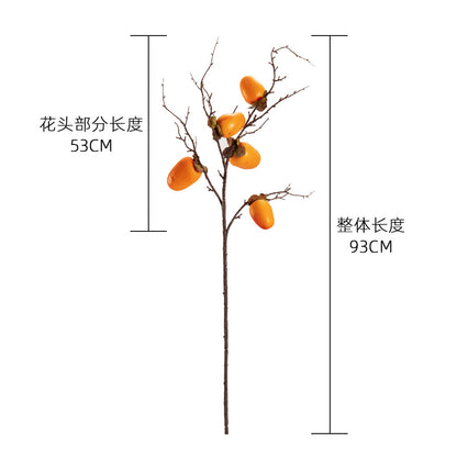 Realistic Faux Persimmon Flower: Stunning Artificial Green Plant Décor for Weddings and Special Events - Perfect for Home & Office Decoration - MW10892