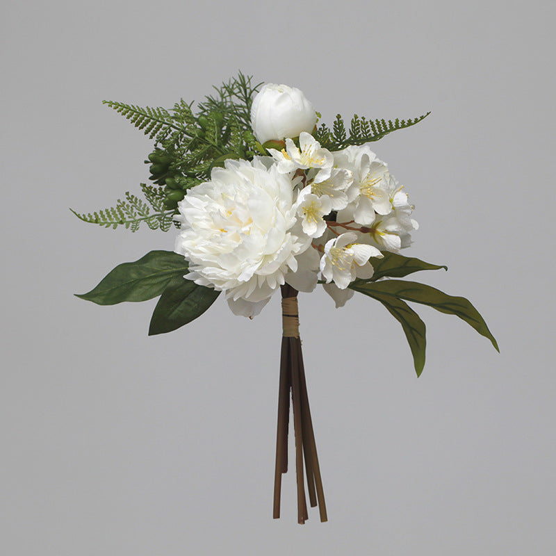 Elegant Faux Peony Bouquet for Weddings - Beautifully Crafted Silk Flowers for Bridal Handheld Arrangements and Photography Props