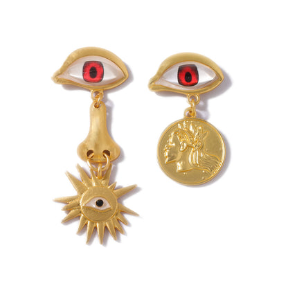 Vintage-Inspired Asymmetrical Devil Eye Long Earrings – Elegant & Versatile Accessories for Any Occasion