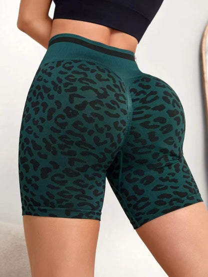 High Waisted Leopard Print Yoga Shorts for Women ly Tailored Butt Lifting and Tummy Control Leggings for Outdoor Sports and Fitness Activities