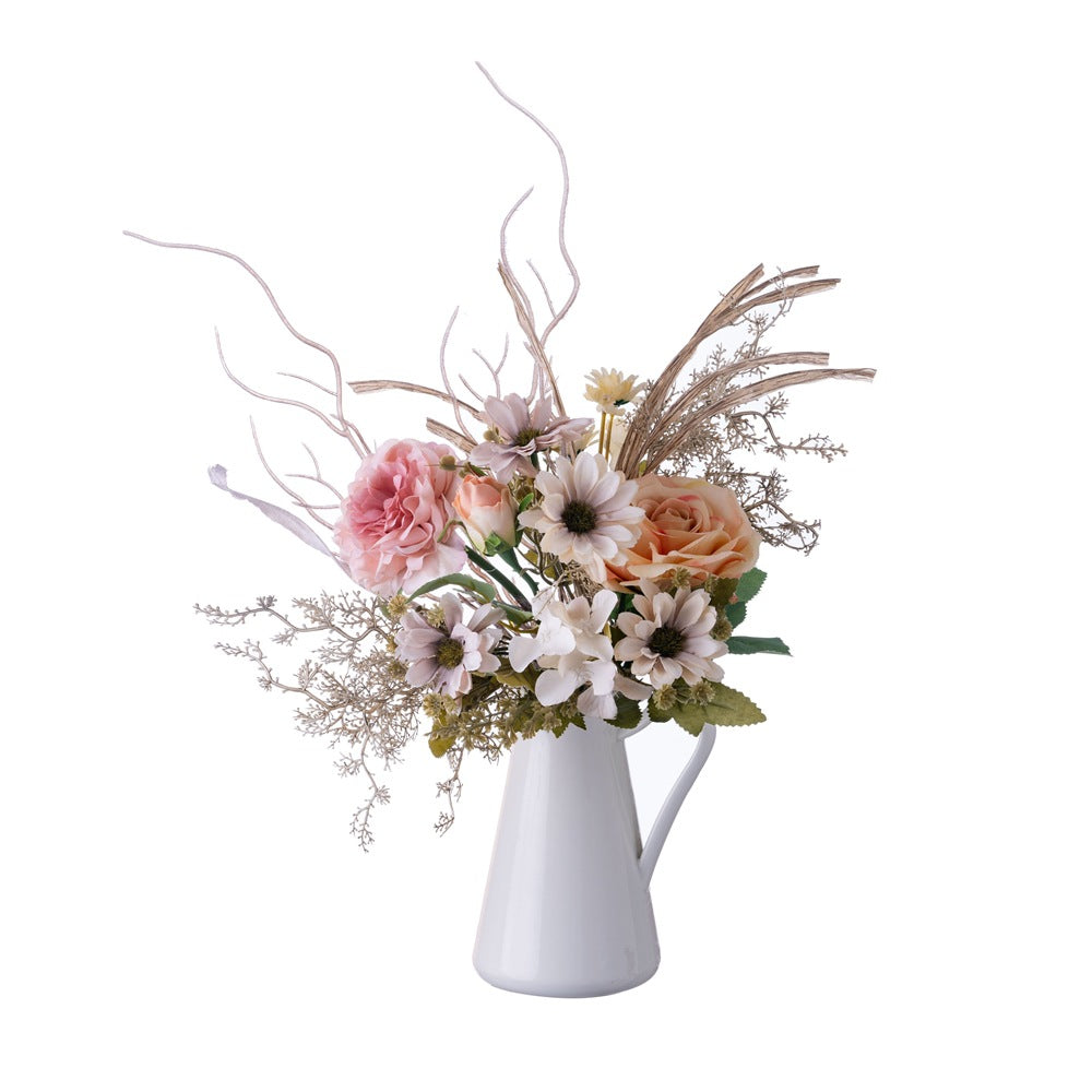 Starlit Faux Flower Home Decor Bouquet - Realistic Silk Rose Arrangement for Weddings, Handheld Bouquets, and Wall Decorations | CF01341