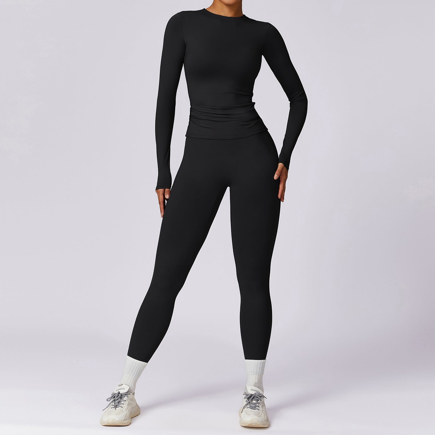 Quick Dry Women's Yoga Set and Comfortable Athletic Wear for Running Fitness and Everyday Casual Look Model 8575