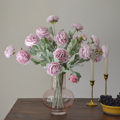 Elegant Faux Floral Arrangement with 3 Velvet-Touched Varieties: Luxurious Simulated Lotus, Camellia, Peony, and Nordic-Inspired Aesthetic for Home Décor