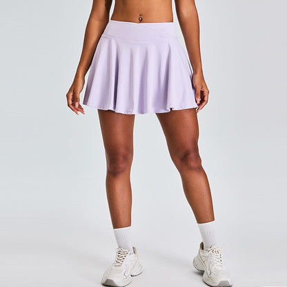 Cross Waist Anti See Through Tennis Skirt Outdoor Badminton and Yoga Skirt with Built In Shorts for Comfort and Confidence in Workouts