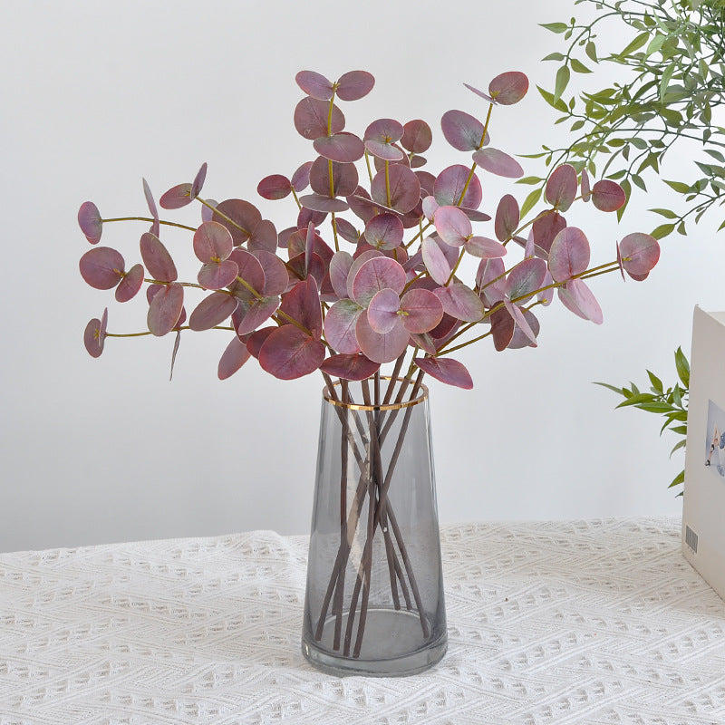 Realistic Eucalyptus Leaf Simulation Plant – Money Leaf Decorative Greenery for Hotels and Homes – Single 3D Printed Eucalyptus for a Fresh, Lively Atmosphere