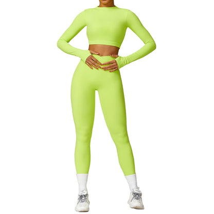 Long Sleeve Yoga Set for Women Breathable and Stretchy Fitness Clothing for Running Gym Workouts and Everyday Wear Model 8578