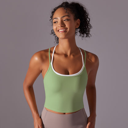 Seamless Sports Bra with Built in Cups Back Design for Yoga Running and Fitness