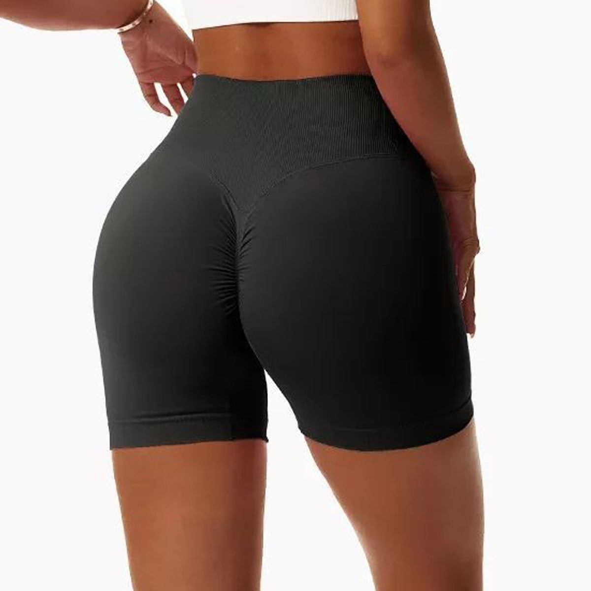 High Waisted Cross Back Yoga Shorts for Outdoor Activities Quick Dry Supportive and for Running Workouts and Fitness Enthusiasts