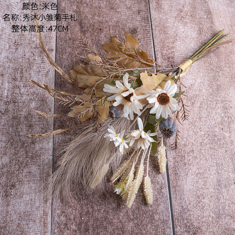 Charming Daisy Handcrafted Faux Flower Bouquet – Perfect for Home Decor, Weddings, and Wall Art Decorations, Model CF01281