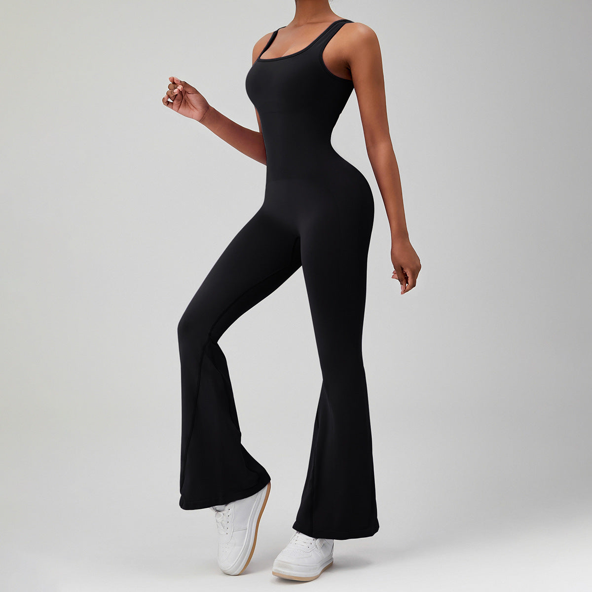 Yoga Jumpsuit Cutout Back Seamless Fit Slimming Bodysuit for Any Workout or Casual Wear