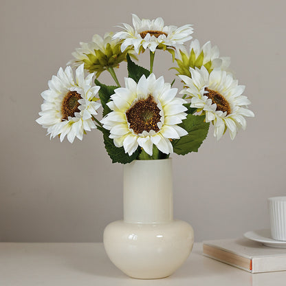 Realistic Single Stem Sunflower - Beautiful Home Décor Accent, Perfect for Living Room and Wedding Decorations, High-Quality Artificial Floral Arrangement