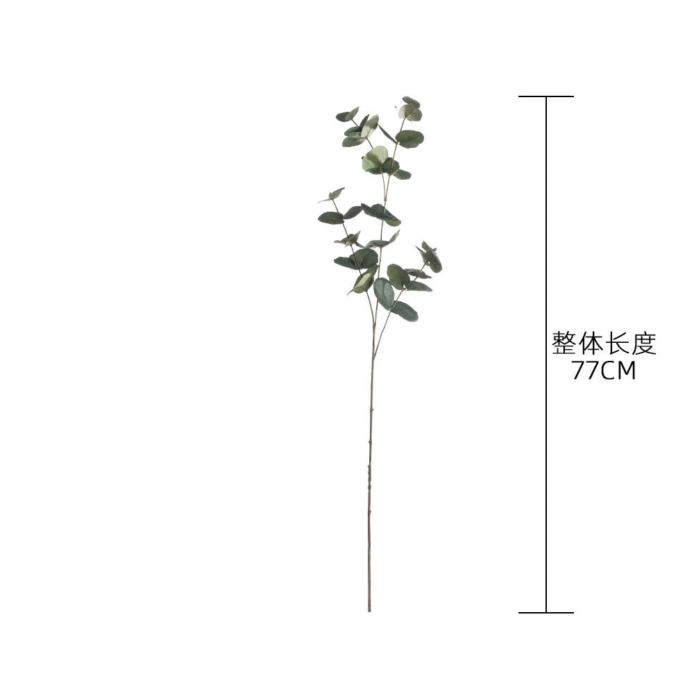 Elegant Green Decor - Realistic Single Stem Eucalyptus Faux Flowers for Weddings and Home Decor - INS Style YC1063