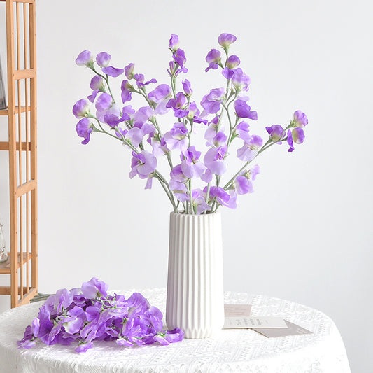 Realistic Pea Blossom Faux Flowers - Scandinavian Style Home Décor Bouquet for Living Room, Wedding Decorations, and Photography Floral Arrangements