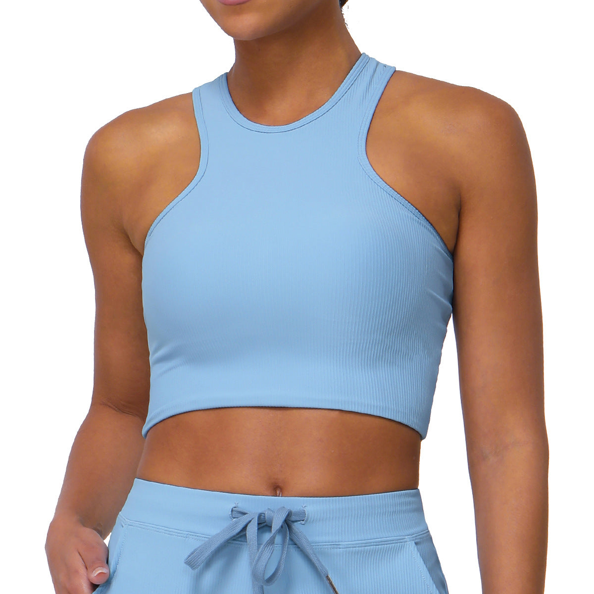 Cross Back Strappy Sports Bra and Yoga Top with Removable Padding for Running Fitness and Pilates