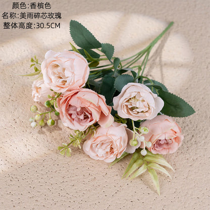 Stunning Faux Rose Wall Decor - Realistic Rose Bouquet for Home Decoration and Wedding Celebrations - Perfect Wedding Handheld Flowers, Model MW55506