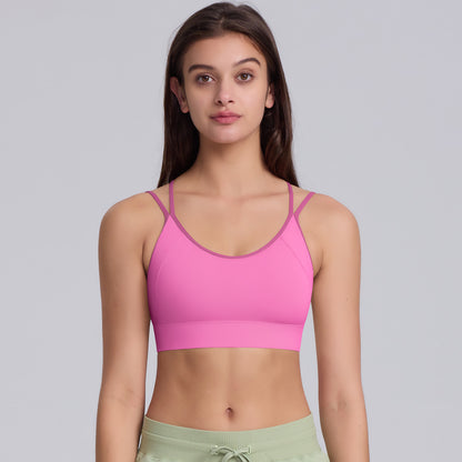 High Impact Sports Bra for Women with Built in Cups Strappy Back Yoga Top Shockproof Fitness Tank for Comfort and Support