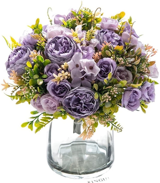 Stunning Purple Peony Artificial Flower Bouquet - Perfect for Living Room Decor, Bridal Celebrations, and Event Centerpieces