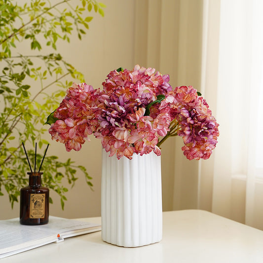 Charming French-Style Faux Hydrangeas - Vintage European Home Décor with Fringed Detailing for Timeless Elegance