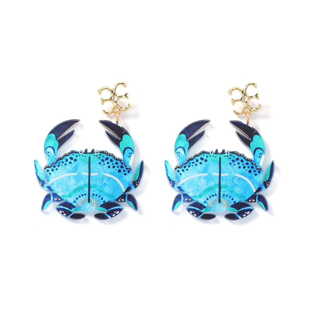 Chic Vacation-Inspired Acrylic Ocean Animal Dangle Earrings - Unique, Minimalist Design for Versatile Everyday Wear