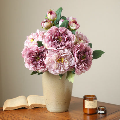 Luxurious Faux Peony Flower Bouquet - Perfect for Wedding Decor, Living Room Accent, and Elegant Hallway Display