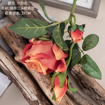 Luxury Velvet Simulated Rose - Elegant Faux Floral Arrangement for Weddings & Home Décor – Perfect Silk Flower Decoration MW03334