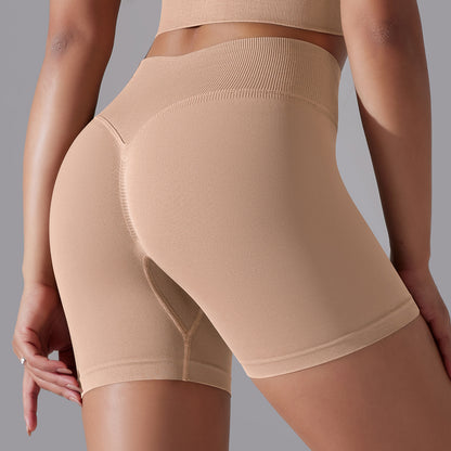 Seamless High Waisted Compression Peach Butt 3 4 Length Shorts for Running Yoga and Fitness Workouts