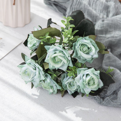 Stunning Faux Flower Wedding Bouquet with Corner Roses - Perfect for Home Decor and Photography Backdrops - MW12004