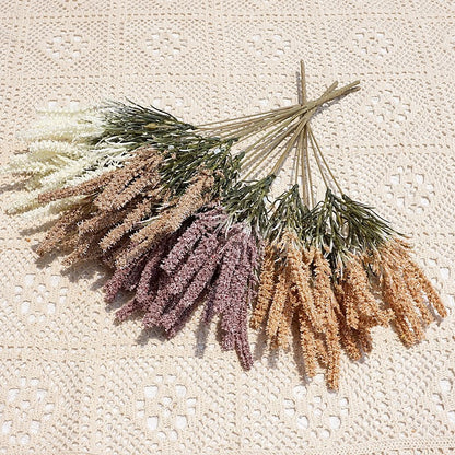 Elegant European-Style Faux Midge Grass Flowers for Home Decor - Realistic Dog Tail Grass Artificial Blooms for Weddings, Events, and Hotel Arrangements