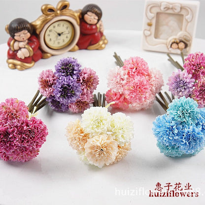 Set of 6 Miniature Daisy Balls - Realistic Faux Flowers for Photography Props, Home Décor, and Special Events