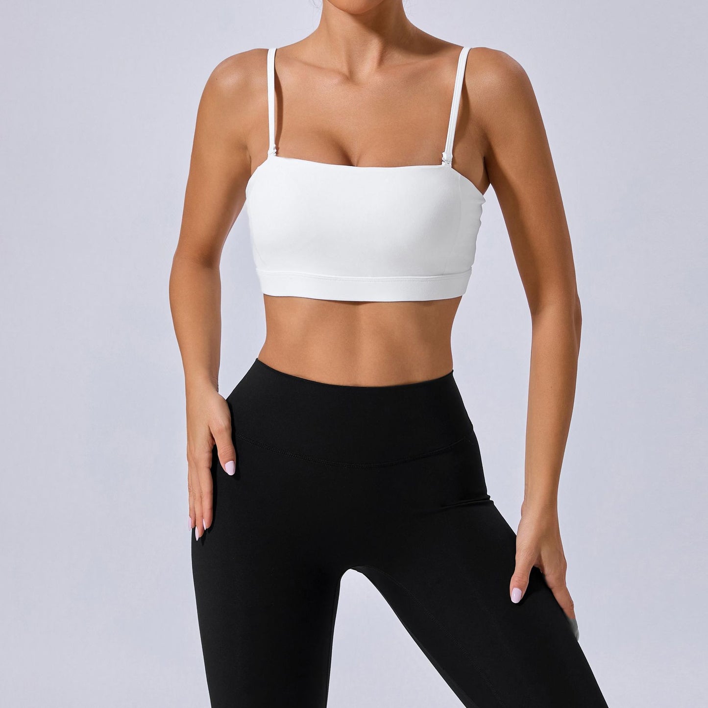 Versatile Removable Shoulder Strap Anti Slip Sports Bra Crop Top for Yoga Running and Fitness for Active Wear and Outdoor Workouts Style No 31462