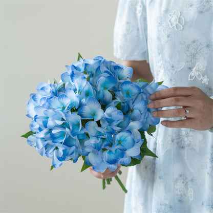 Realistic Single-Stem Hydrangea Bouquet - Lifelike Silk Flower Arrangement for Home Décor, Perfect for Weddings, Events, and Everyday Elegance