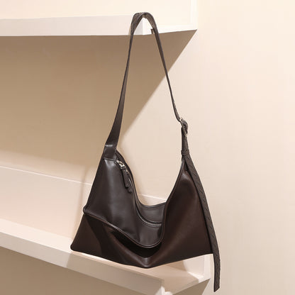 Luxurious Imported Leather Underarm Bag Chic Genuine Leather Crossbody Tote with Ample Storage for Commuters