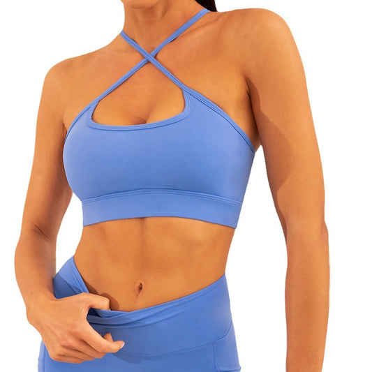 Cross Back Yoga Sports Bra Supportive Sports Bra for Running Fitness and Everyday Wear