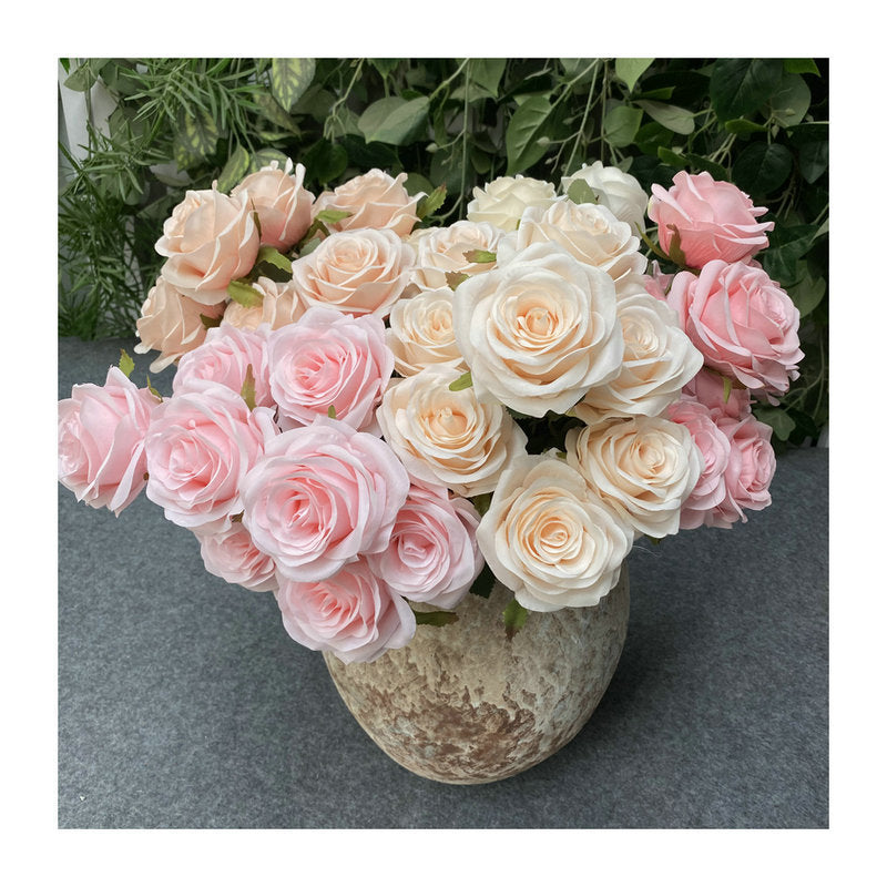 Stunning Realistic Multi-Head Artificial Rose Bouquet for Wedding Decorations, Photography Props, and Event Decor - Perfect for Bridal Arrangements